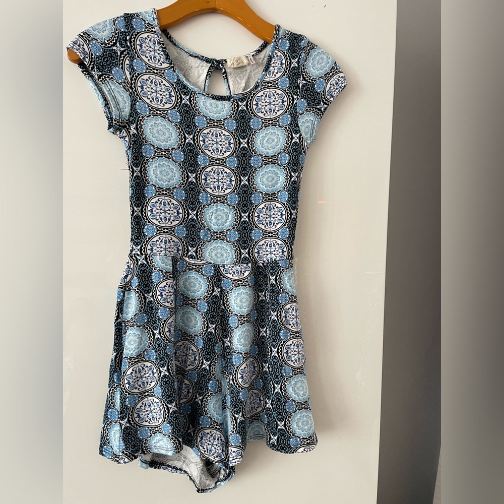 One Clothing Blue and White Floral Romper